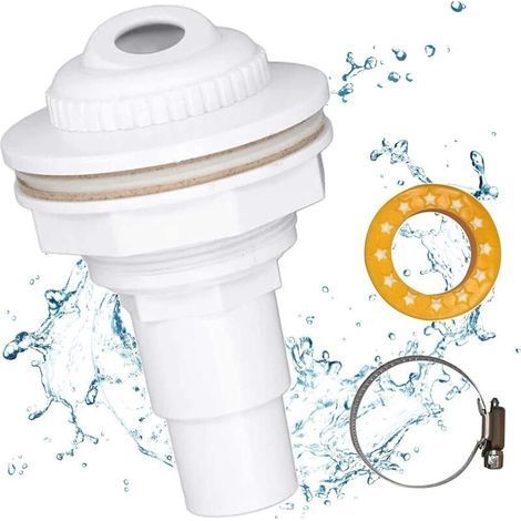 Pool-Rücklaufdüse, Saugdüse mit 38/32-mm-Schlauchanschluss, Pool-Rücklaufdüse, Pool-Saugdüse, Pool-Saugdüse, für die Entwässerung (1/5)