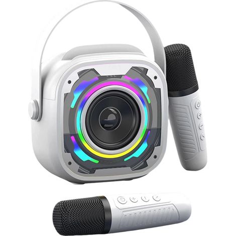Enceinte Bluetooth 5.3 (blanche), compatible Bluetooth/USB/carte TF/entrée AUX (1/5)