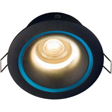 Schwarzer Einbauspot farbige Ringe Ø8,5cm TELERI (1/5)