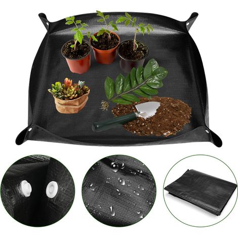 Tapis de rempotage de plantes imperméable x d'opération de plantation épais pour intérieur 100 cm Noir Vert (1/5)