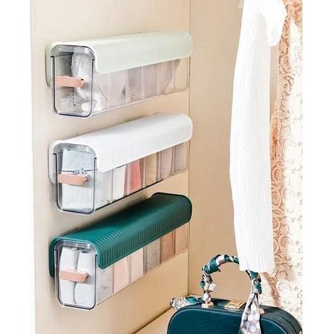 Boîte rangement multifonction sans perçage bureau 3-en-1 6 compartiments tiroirs organisateur commode (1/5)