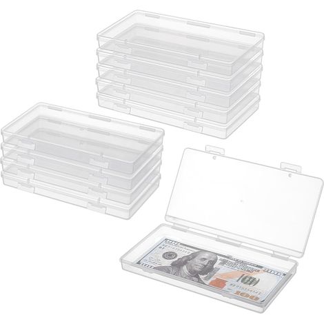 10 Pcs Récipient à Perles en Plastique avec Couvercle à Charnière, Boîte Rectangulaire en Plastique de 16.6x9.1cm pour Ranger la Papeterie les Pièces de Monnaie les Bijoux et les Petits Objets (1/5)