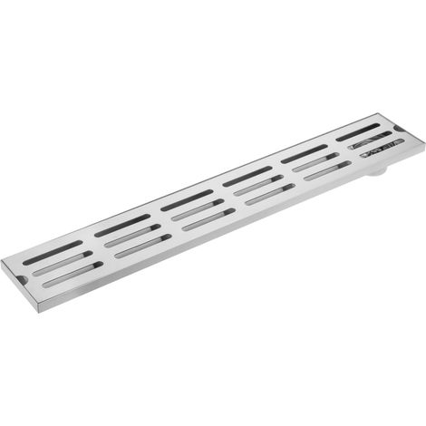 PrimeMatik - Gouttière de drainage 60x10cm avec grille en acier inoxydable mat (1/5)