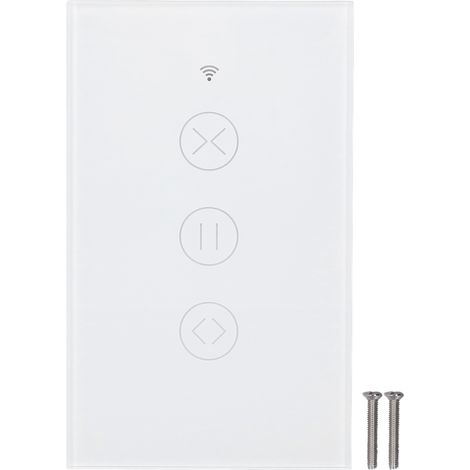Interrupteur volet roulant WiFi intelligent minuterie APP contrôle à distance sans fil tactile prise US 90-250V blanc