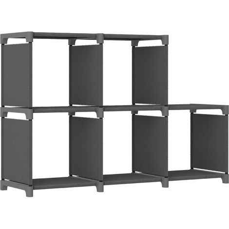 Würfel-Regal 5 Fächer Grau 103x30x72,5 cm Stoff