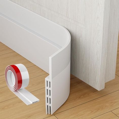 Boudin Porte - Joint Porte - Boudin Porte Isolant - Bas de Porte Isolant - Isolation Porte D'entrée - Joint Porte Entree - Rideau Thermique Isolant Anti Froid et Chaleur - 1 pièce(100cm) - Blanche (1/4)