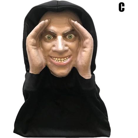 Décoration d'Halloween horrifique avec ventouse lumineuse en latex à suspendre pour la fenêtre du salon C (1/5)