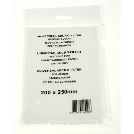 Filtro aria universale ritagliabile per aspirapolvere scopa 250 x 200 25 x 20 mm