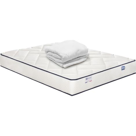 Matelas EVIDENT 140x190 ressorts ensachés, ferme H23 + couette (1/4)