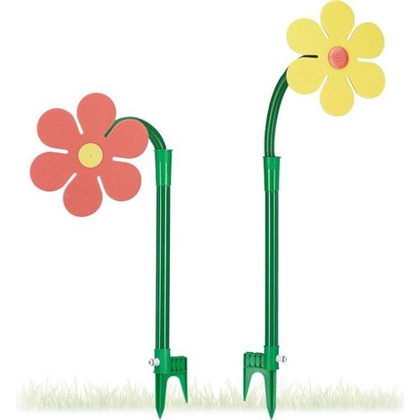 Blumensprenger-Set, 2 Gartensprenger mit 6-Meter-Schlauch, HxBxT: 105 x 28 x 28 cm, rot/gelb (1/5)