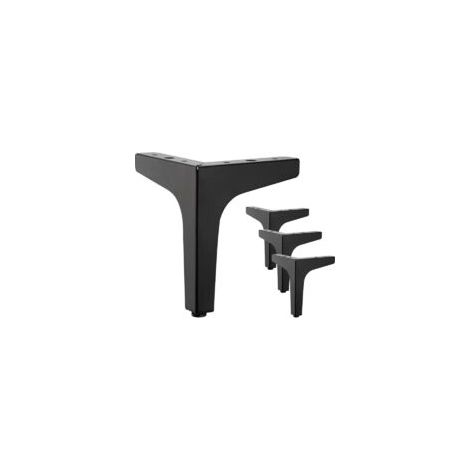 Un ensemble de 4 pieds de meubles en métal argenté (noirs) de 15 cm, adaptés aux armoires, canapés, tables basses, supports TV et autres pieds de meubles.- Crezuo (1/4)