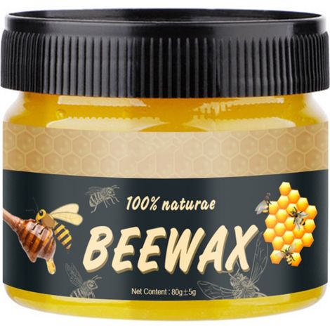 Cire d'abeille pour meubles, entretien du bois, cire d'abeille pour tables, chaises et sols, nettoyant pour bois (1/5)