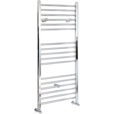 Milano Kent Chrome Straight Bar Heated Towel Rail Radiator - 1200mm x 400mm (1/4)