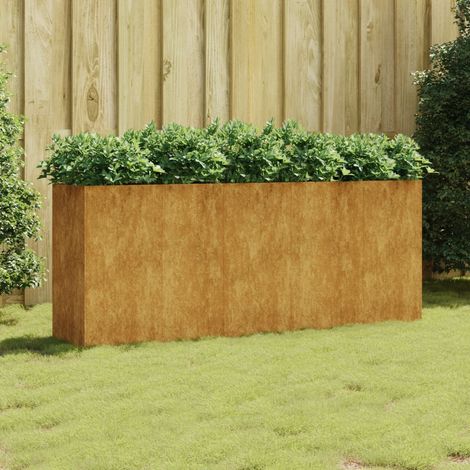 Hochbeet,Blumenkasten,Pflanzkasten Balkon, Terrasse, Garten 200x40x80 cm Cortenstahl VMEC431908 BonneVie (1/5)