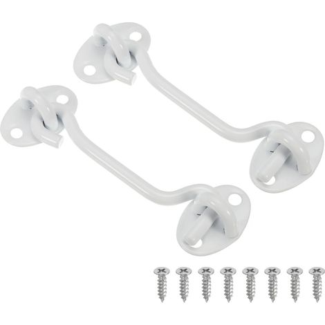 3 pouce Crochet Œil Loquet, 2 Paquet Carbone Acier Confidentialité Crochet et Œil Loquet Portail Loquet Verrouillage pour Fenêtre Coulissante Porte Grange Porte, Bronze (1/5)