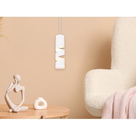 Moderne kleine LED Pendelleuchte 1-flammig aus Metall in Weiß, Ø 12cm (1/5)