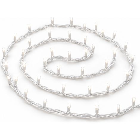 ETTROIT 300 LED Lichterkette, 30m, weißes Licht, weißes Kabel, IP65, ausziehbar, Blitzeffekt, Weihnachtsgirlande, Geschäfte, Weihnachtsbalkon (1/5)