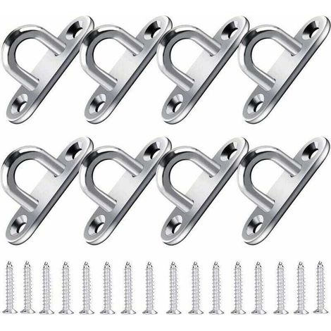 Crochet Acier Inoxydable (8pcs) - Support Mural pour Charges Lourdes (5x2cm) - Crochets métal Forme U avec 2 Trous retient jusqu'à 40 kg Poids, Crochets Mural à Visser Patères à visseren-Fei Yu