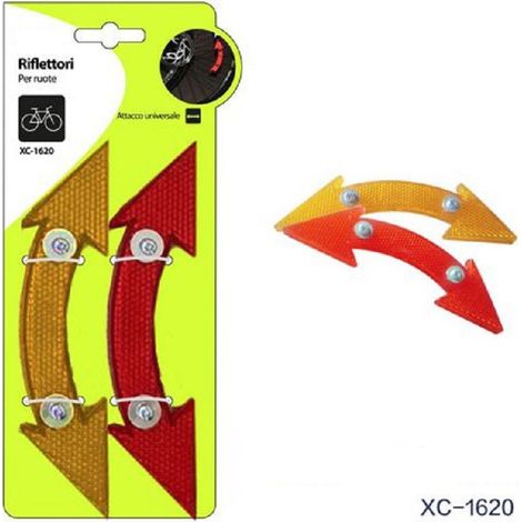 TRADE SHOP - Riflettori Catarifrangenti Forma Frecce Per Ruote Bici Attacco Universale Xc1620 -