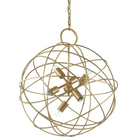 Sospensione Contemporanea Konse Metallo Oro 6 Luci E27 (1/3)