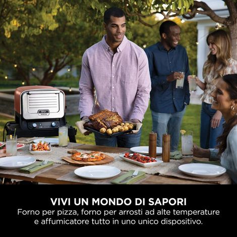 Ninja OO101EU Barbecue da Esterno e Bistecchiera Grill Elettrico 2400 W Nero, Argento e Rosso (1/5)