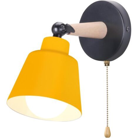 royaluxe- Applique Murale Moderne Applique Murale Rétro Minimaliste Lampe Murale D'Intérieur Nordique E27 Jaune (1/5)