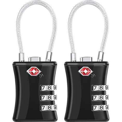 Cadenas Valise 2 Pack, TSA Luggage Locks, 3 Digit Security Padlock, Combination Padlock, Conforme À la TSA pour Les Bagages de Voyage en Plein Air, Le Sac À Dos de Camping (1/5)