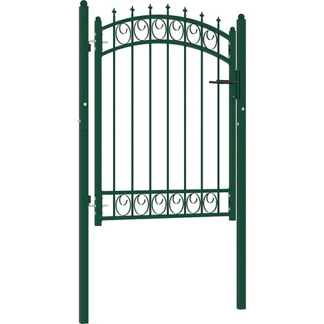 Portail de clôture EMMEN à pointes, acier, 103 x 109,5 cm, vert (1/5)