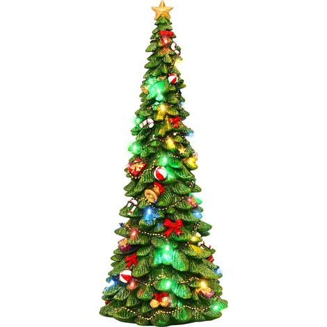 Árbol de Navidad con luces SALO 16,5 x 15,5 x 40 cm Resina vidaXL (1/5)