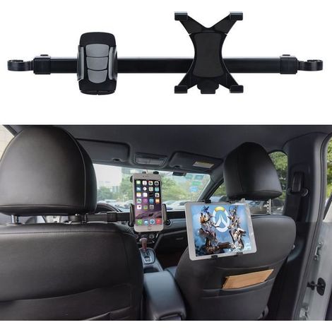Support tablette - SEAT - Têtière - Rotatif 360° - Compatible iPhone et iPad - Noir (1/4)