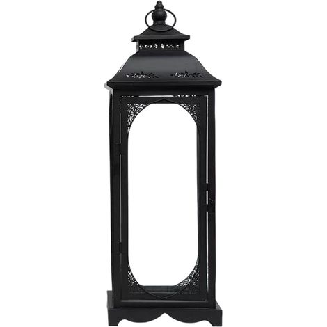 bougeoir rétro en fer résistant au vent, lanterne en métal et verre, bougeoir créatif et romantique (1/5)