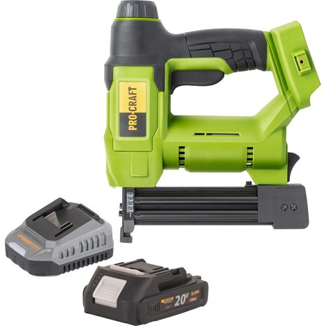Procraft PEH20 Akku Tacker 20 V 15 - 32 mm + 1x Akku 2,0 Ah + Ladegerät