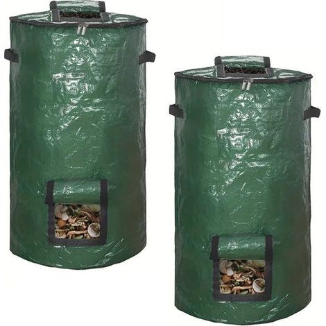 bolsas reforzadas para residuos de jardín de 40x80 cm - Con cierre de cremallera y asa - Plegables y resistentes para restos de césped, hojas y compost. (1/5)