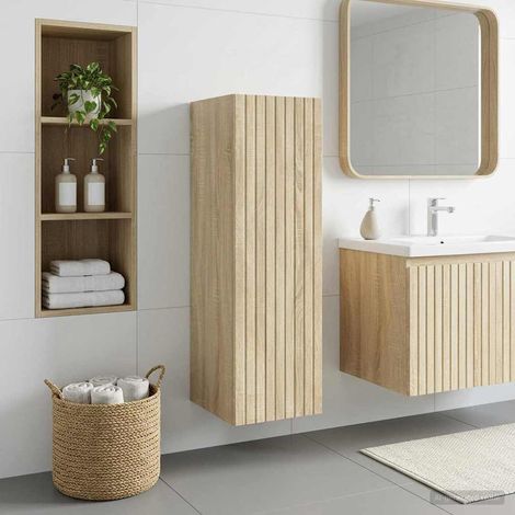 Mueble de baño montado en la pared Roble