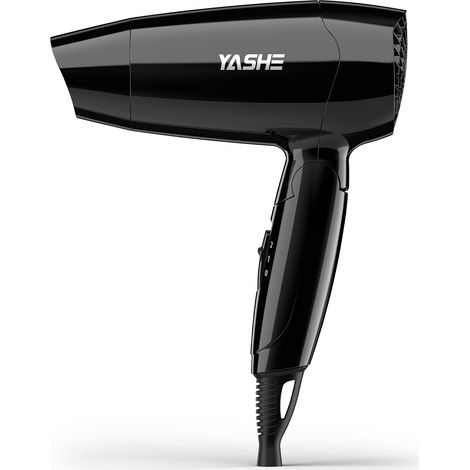 YASHE Mini-Haartrockner HD-809, 1200 W, klappbar, Schwarz