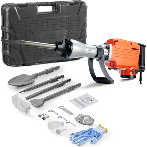 VEVOR Martello Demolitore Elettrico Foratore 2200 W Frequenza di Impatto Nominale 1350 BPM, Avviatore Demolitore Energia del Singolo Impatto 66 J, Trapano Avviatore Foratore per Calcestruzzo (1/5)