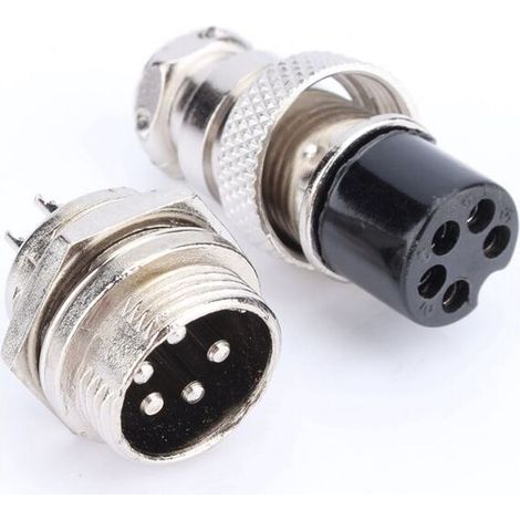 Connecteur GX16 - Prise Aviation Électrique à Vis - 5 Broches - Pour Alimentation Électrique - 1 Pièce (1/5)