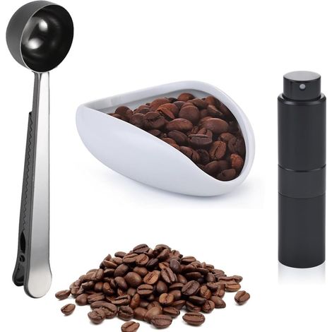 Tasse doseuse à grains de café, pelle à café avec clip, ensemble de flacons pulvérisateurs, accessoires à expresso pour le bar à café (1/5)