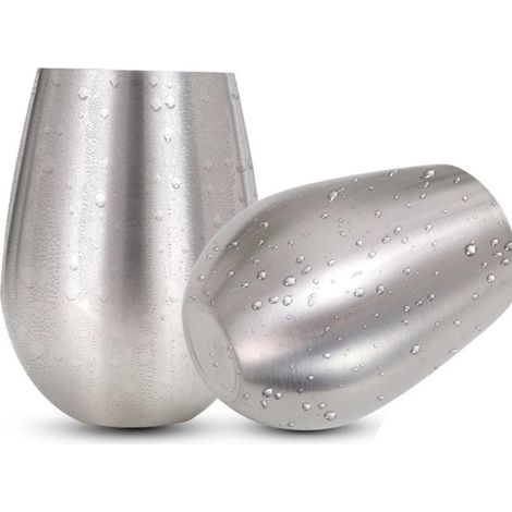 Verres À Vin en Acier Inoxydable, Bière, Tasse À Vin, Gobelet À Bière, Jus De Cocktail, Lait, Tasse À Boire pour Bar, Verres De 500ml (1/5)