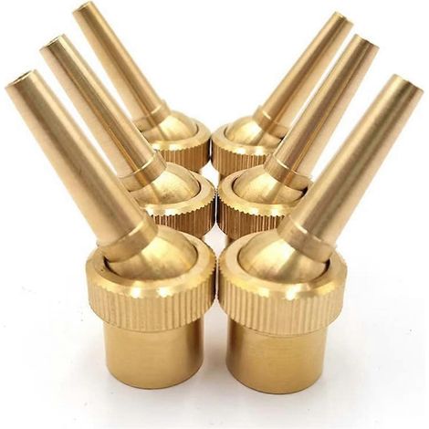 Lot de 6 buses de fontaine en laiton DN15 de 1/2 pouce, jet d'eau orientable pour l'aménagement paysager (1/5)