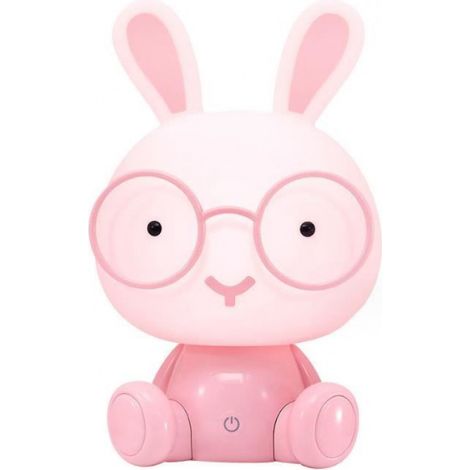 Lampe De Table LED - Veilleuse Tactile Lapin Avec Lunettes - Éclairage Doux Pour Chambre Enfants - 3 Niveaux De Luminosité - 1 Pièce