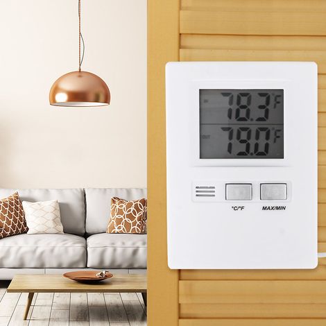 Thermomètre numérique LCD haute précision pour intérieur et extérieur, alimenté par piles (1/5)