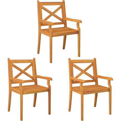 Maison Exclusive - Garten-Essstühle 3 Stk. Massivholz Akazie (1/5)