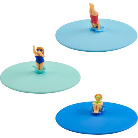 Lot de 3 couvercles en verre en silicone platine Ø 10,5 cm (1/5)