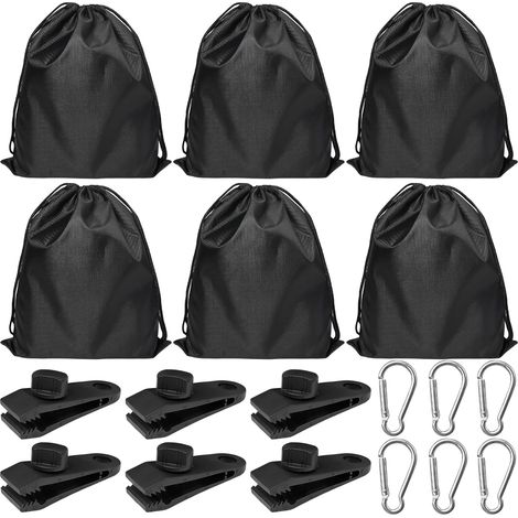 Ensemble de Sacs lestés Portables pour Grenier, tentes, Pavillons, nappes (avec Mousqueton et Pince) (1/5)