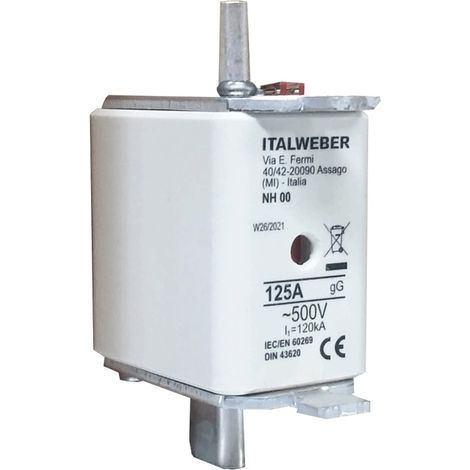 Fusible de cuchilla Italweber NH 00 curva estándar gG 125A 500V 1500125