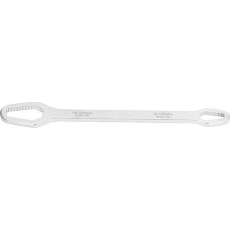 6mm Clé Double Tête Multifonctionnelle 8mm‑22mm Double Tête Auto Serrage Prune Clé Acier Chrome Vanadium pour Maison Vélo Moto Réparation Voiture(argent) (1/5)