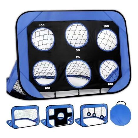 But de football pliable pour enfants, avec sac de transport, 4 modes, 120 x 80 x 80 cm, pour jardin, cour et plage-Karteo (1/5)
