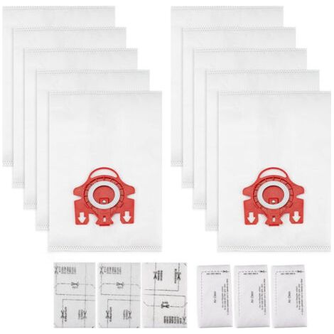 Lot de 10 sacs à poussière de rechange pour aspirateurs Miele série FJM/GN, comprenant 3 jeux de filtres