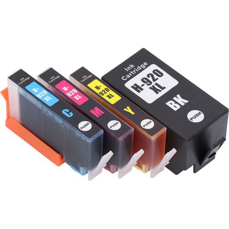 Lot de 4 cartouches d'encre pour imprimantes HP Officejet 6000, 6500, 6500 Wireless, 6500A, 7000, 7500 et 7500A (1/5)